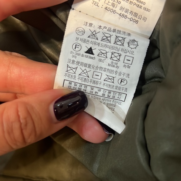 Warm army green knee length jacket - Picture 10 of 10